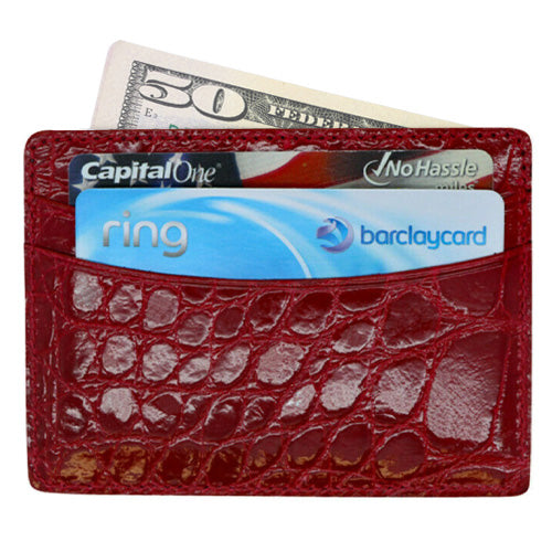 Five Pocket Card Case in Glazed Alligator