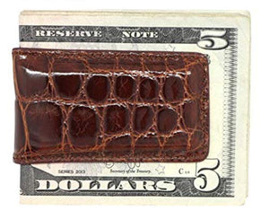 Magnetic Money Clip in Glazed Alligator