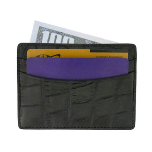 Three Piece Card Case and Key Fob Set in Matte Alligator